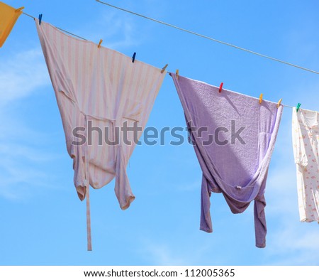 Clothes hanging to dry on a clothes-line