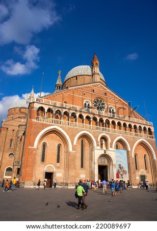 PADOVA, ITALY - AUGUST, 24: The Pontifical Basilica of Saint Anthony of Padua on August 24, 2014