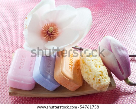 Soaps and flower