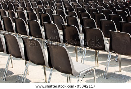 Black chairs in the square