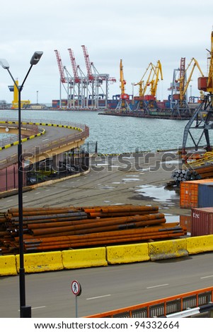 Cargo port in Odessa, Ukraine
