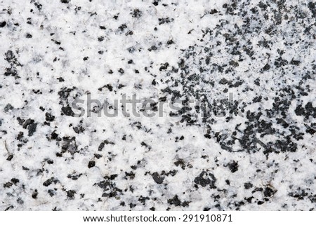 Close-up of granite slab patterns, black and white