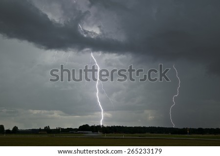 Photo taken in Sweden showing a lightning strike.