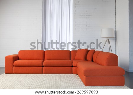 Corner orange sofa