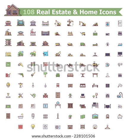 Set of the home related icons Set of the home related icons