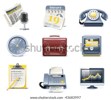Vector business and office icons. Part 1