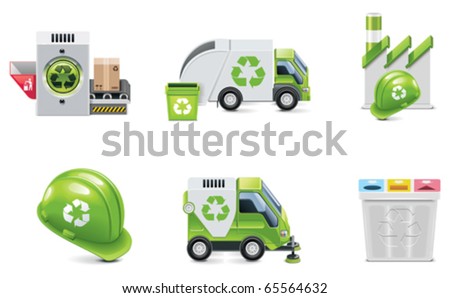 Vector trash recycling icon set Vector trash recycling icon set