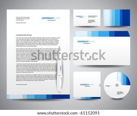 Free Stationery Templates on Business Stationery Template Blue Stock Vector 61152091   Shutterstock