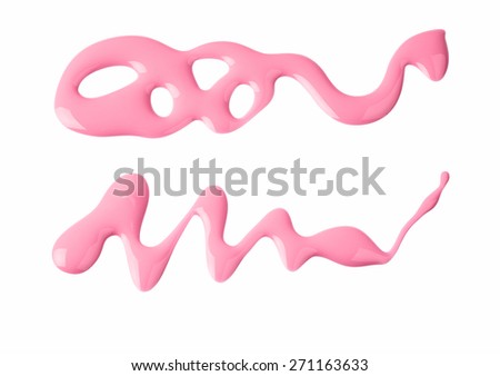 Pink nail polish drops samples isolated on white background Pink nail polish drops samples isolated on white background