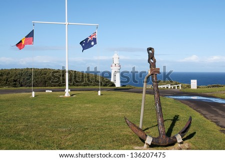 Anchor and Australian flag in Cape Otway