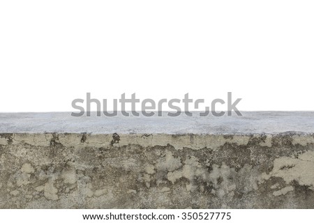 Empty concrete table top on white background for display or montage your products