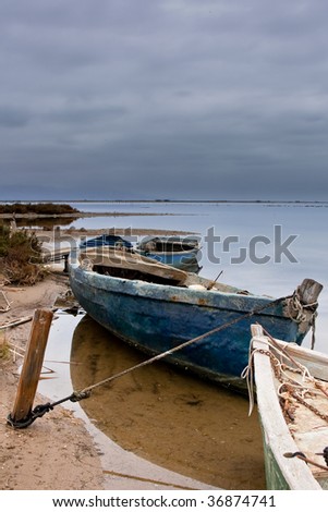 Old boats under the storm