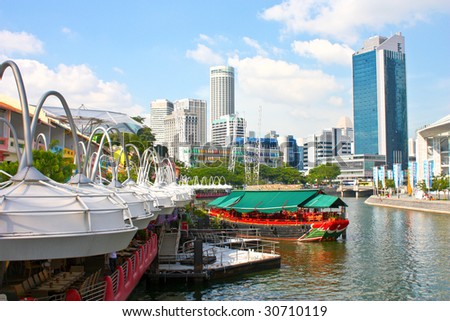 stock photo A beautiful view of Clark quay in Singapore one of the place
