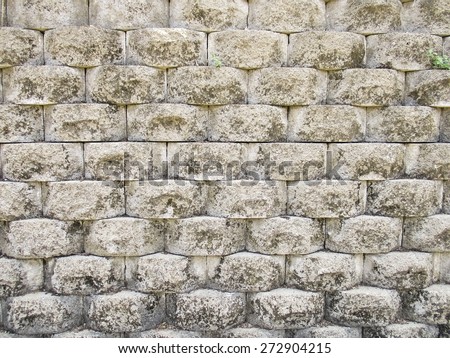 Flood control of gray brick wall