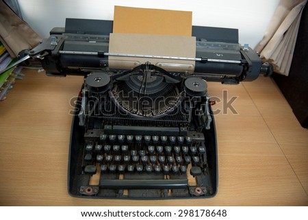 Antique Typewriter, Vintage Typewriter Machine Closeup Photo