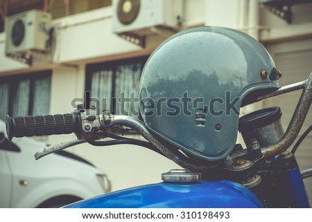 close up old motorcycle,Vintage concept