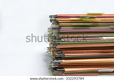 a file folder with documents and important document,isolated Background