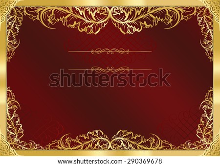 red and gold decorative frame for a certificate