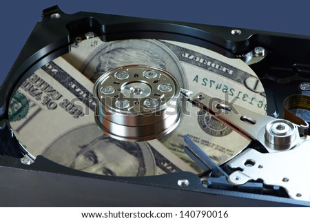 Hard drive and dollars. The value of information.