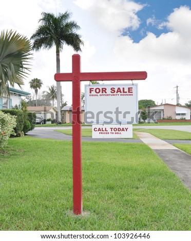 For Sale Equal Opportunity Housing Real Estate Sign Front Yard lawn
