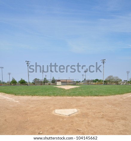 Empty Baseball Field Home Base