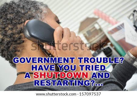 Government Shutdown Restart Message Woman on Telephone