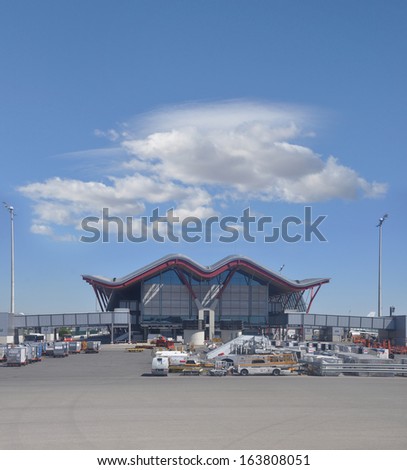 MADRID, SPAIN - JUL 30: Spain\'s largest and busiest airport Madrid Barajas opened in 1928. In 2011 & 2010 more than 49 million passengers used this airport. Madrid July 30, 2013.