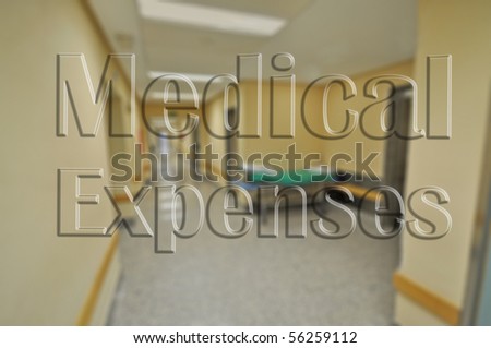 Hospital Blurred Image with Clear Text Medical Expenses