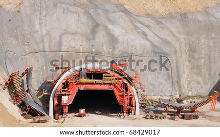 New Transportation Tunnel Construction Sunny Daylight Spain Europe