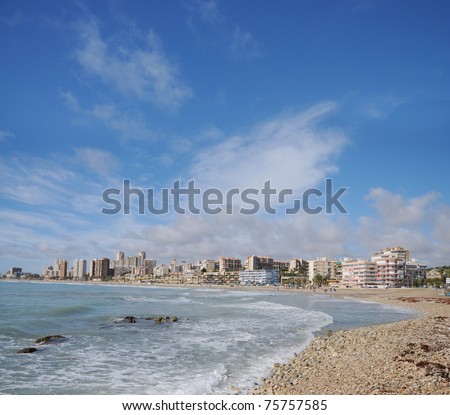 Beach Seascape in Costa Blanca Alicante Spain San Juan and Campello Beach Skyline Southern Europe