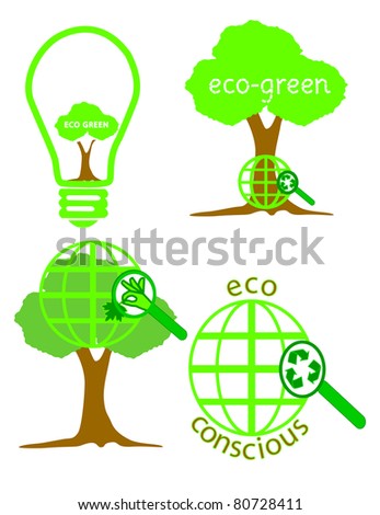 Recycle Eco Conscious Icons Isolated on White Background