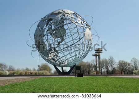 QUEENS, NEW YORK - NOV 20: The Unisphere a theme  symbol of the 1964/1965 N.Y. World\'s Fair,dedicated to \
