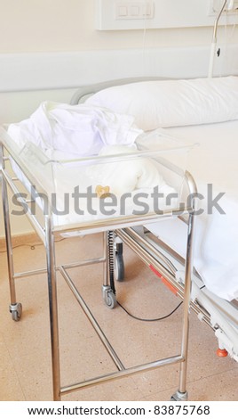 Hospital Infant Bassinet Clear Acrylic in Hospital Room