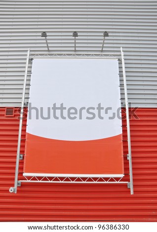 Red Advertisement Billboard with copy space on wall