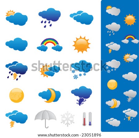 Free Vector  on Weather Forecast Symbols Stock Vector 23051896   Shutterstock