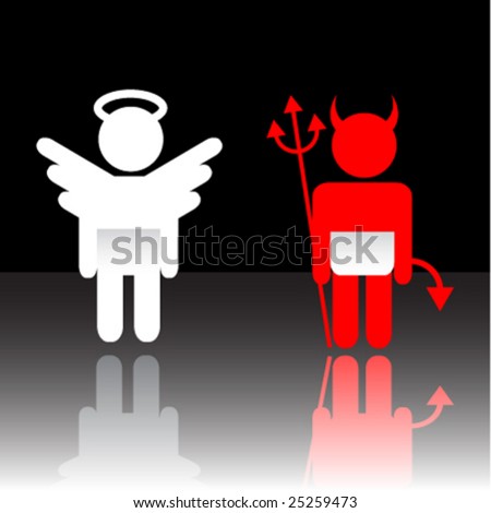 angel devil clipart. Vector angel and devil