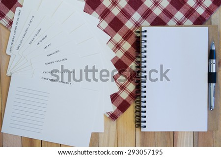 Recipe Card Categories and Blank Spiral Notebook