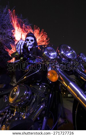 Night Rider - Skeleton Motorcycle - Light Painting