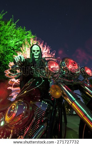 Night Rider - Skeleton Motorcycle - Light Painting