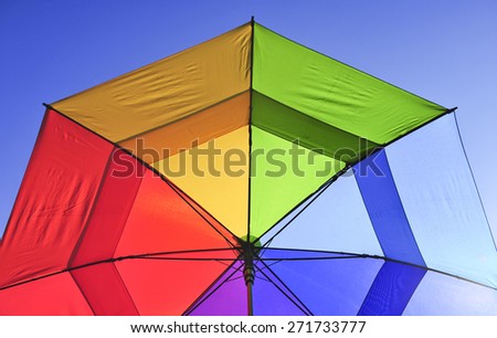 Rainbow Umbrella in the sun