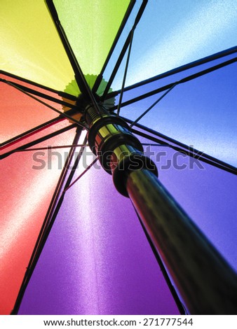 Rainbow Umbrella with Sun Shining through