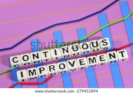 Business Term with Climbing Chart / Graph - Continuous Improvement
