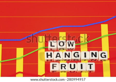 Business Term with Climbing Chart / Graph - Low Hanging Fruit