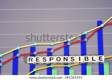 Business Term with Climbing Chart / Graph - Responsible