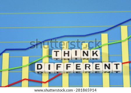 Business Term with Climbing Chart / Graph - Think Different