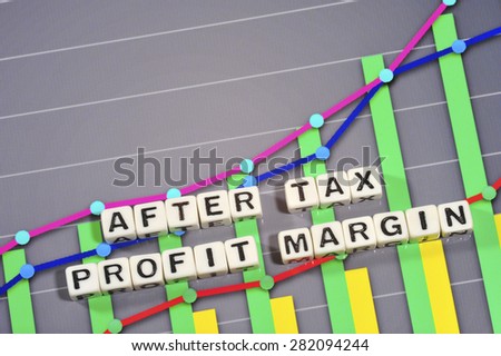 Business Term with Climbing Chart / Graph - After Tax Profit Margin