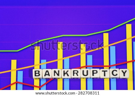Business Term with Climbing Chart / Graph - Bankruptcy