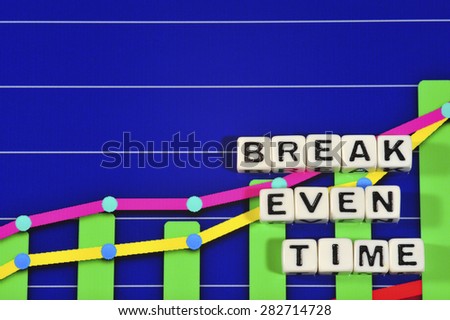 Business Term with Climbing Chart / Graph - Break Even Time