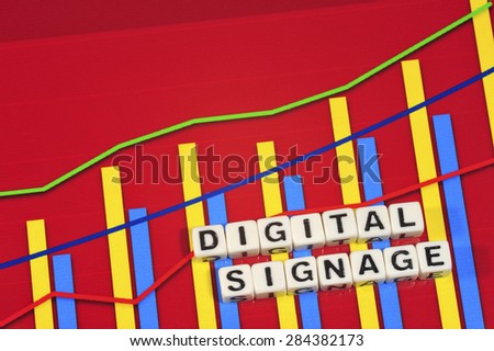 Business Term with Climbing Chart / Graph - Digital Signage