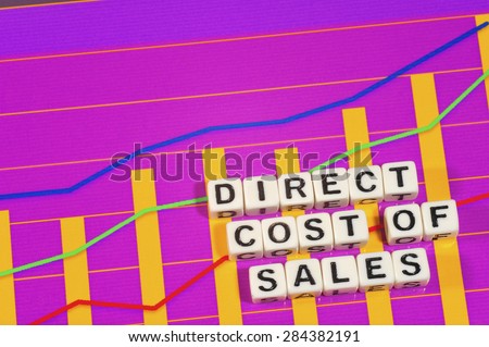 Business Term with Climbing Chart / Graph - Direct Cost Of Sales